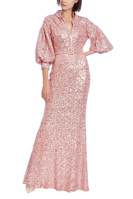 Badgley Mischka EG3867 Long Formal Blouson Sequin Dress