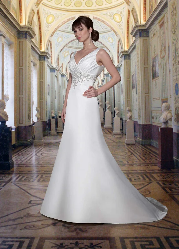 Davinci Bridal 8373 Size 24 Long A Line Wedding Dress V Neck Train Bridal Gown