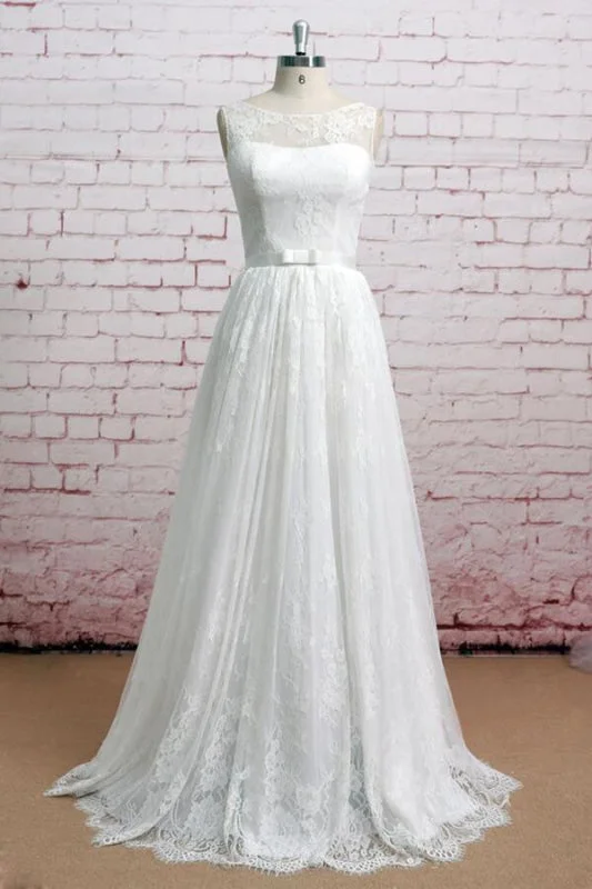 Graceful Illusion Lace A-line Wedding Dress