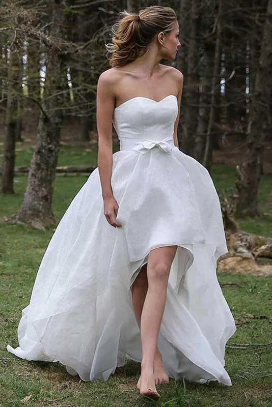 High Low Sweetheart Beach Boho Wedding Dress