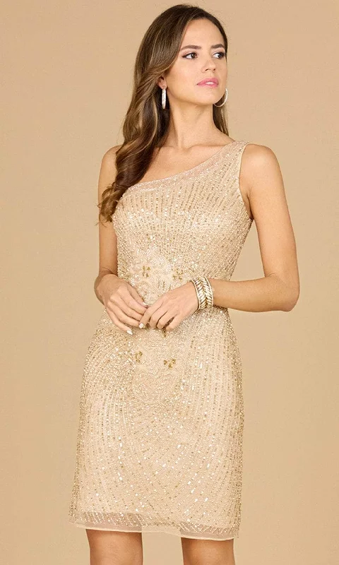 Lara Dresses 29105 - Beaded One Shoulder Cocktail Dress