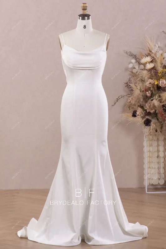 Modern Glamour Satin Destination Wedding Dress