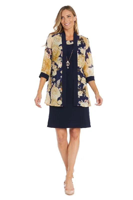 R&M Richards 1409 Short Printed Jacket Mother of the Bride Dress