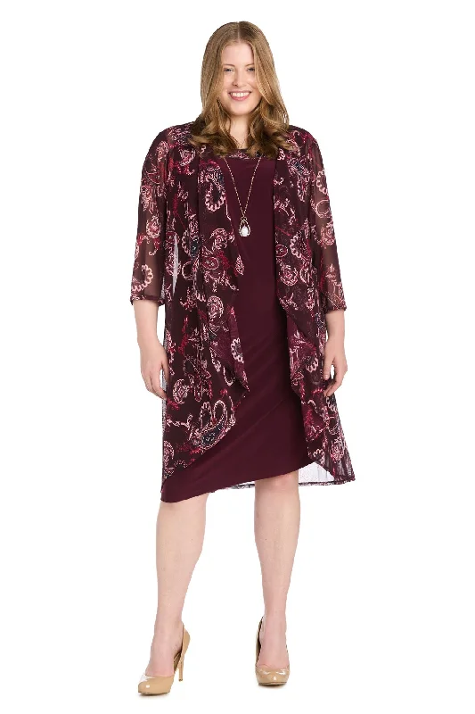 R&M Richards 1557W Fitted Short Jacket Plus Size Dress