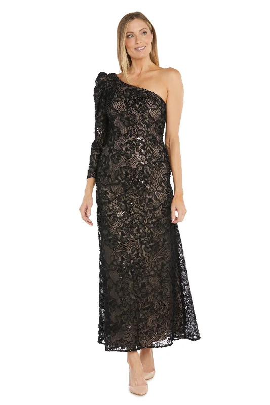 R&M Richards 6619 Long 3D Floral Pattern Formal Evening Dress