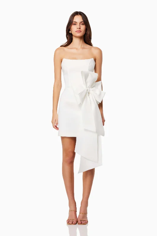 Phaedra 3D Bow Mini Dress In White