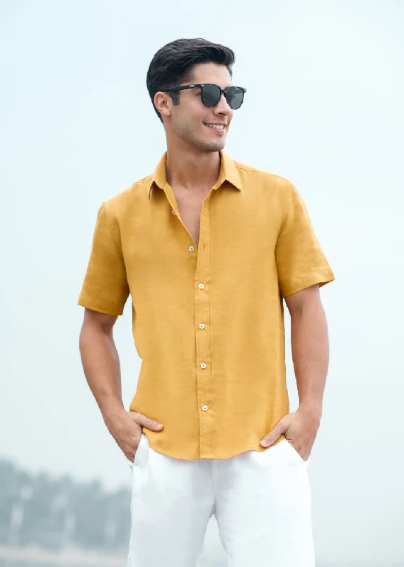 Batiste Gold Orange Linen shirt