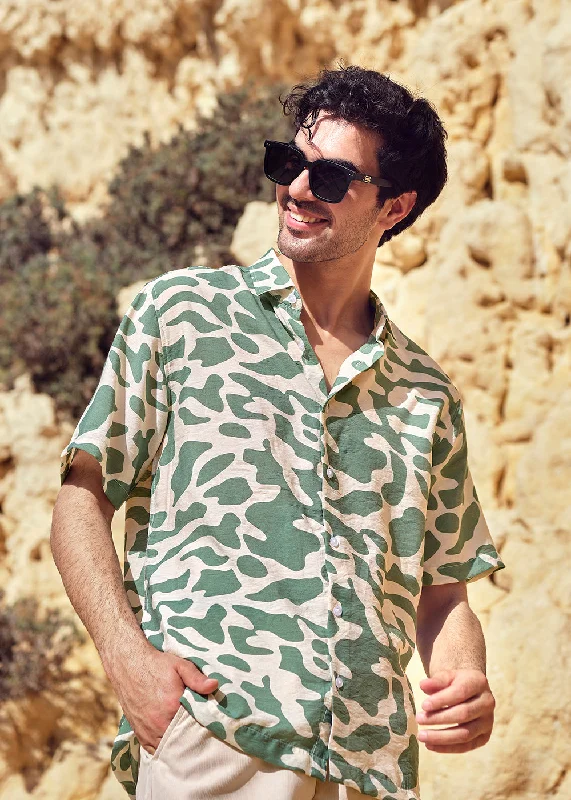 Green Abstract Printed Shirt