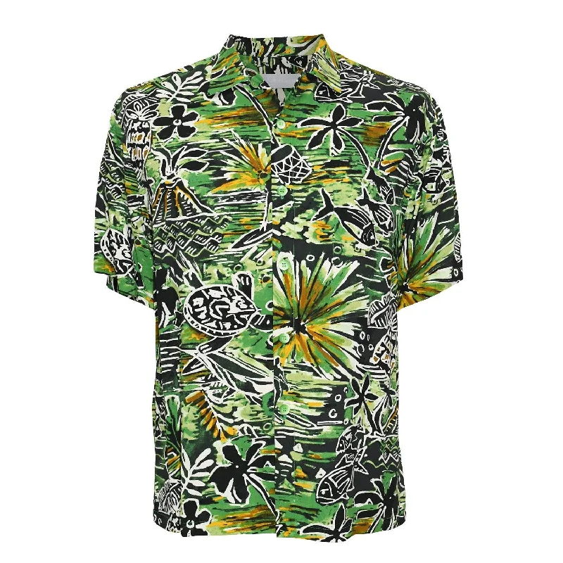 Men's Retro Shirt - Honu Island Green