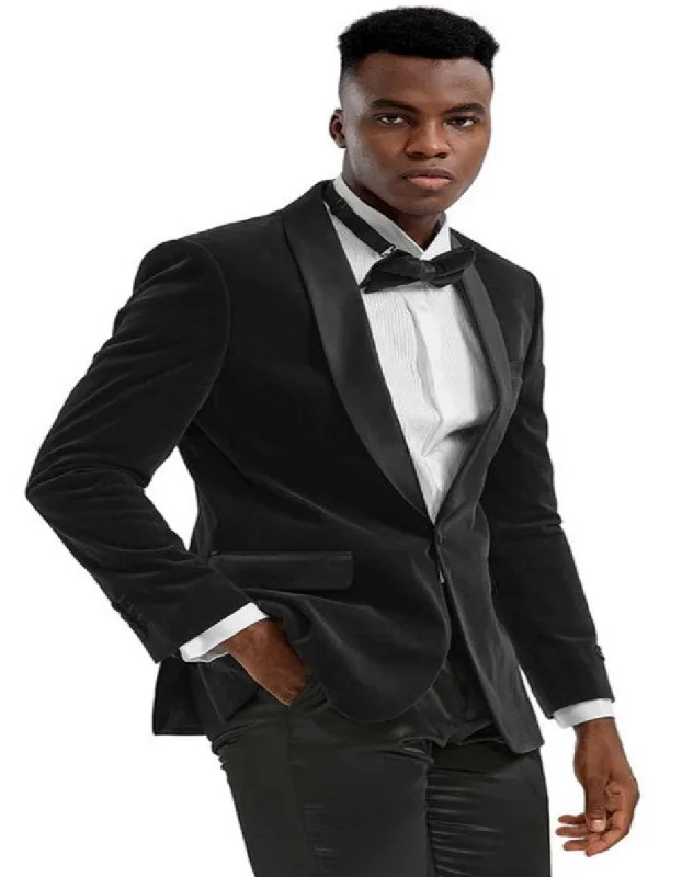 Black Tuxedo Slim Fit - Mens Wedding Suit Prom Tuxedo Jacket - Black Prom Suit