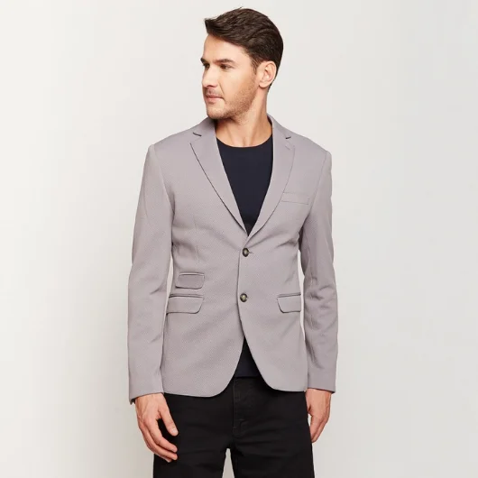 Light Grey Knit Blazer