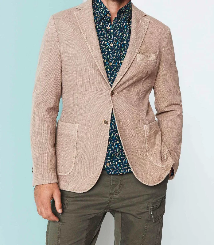 Veste casual coton beige