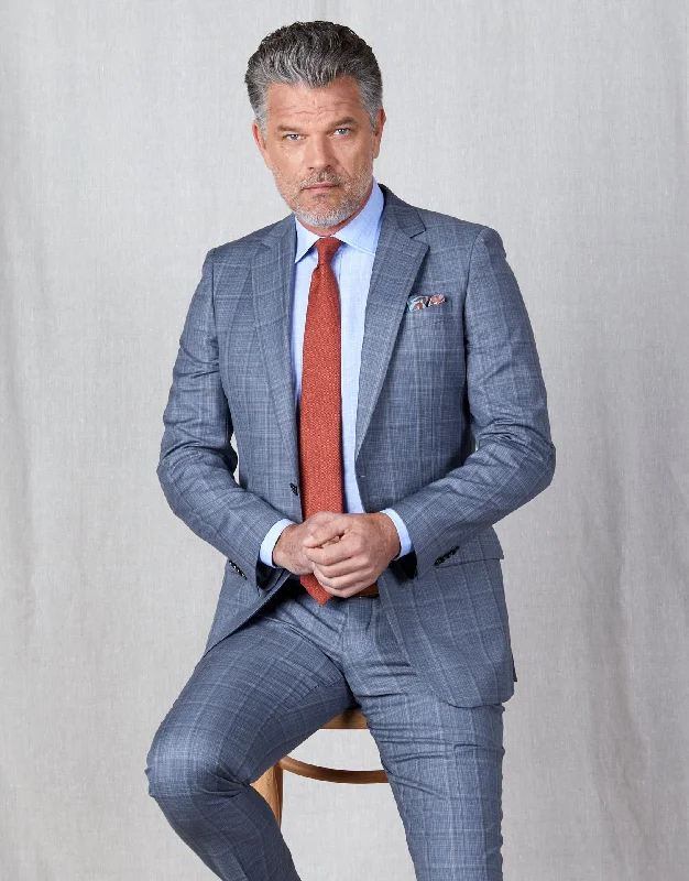 Cooper Light Blue Check Two Piece Suit