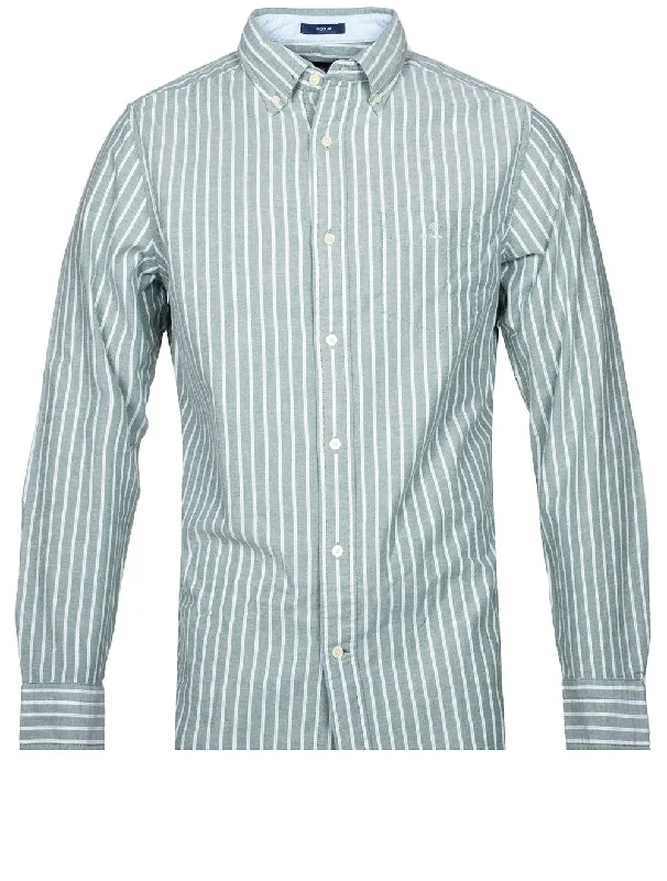 Regular Fit Light Oxford Stripe Shirt Eden Green