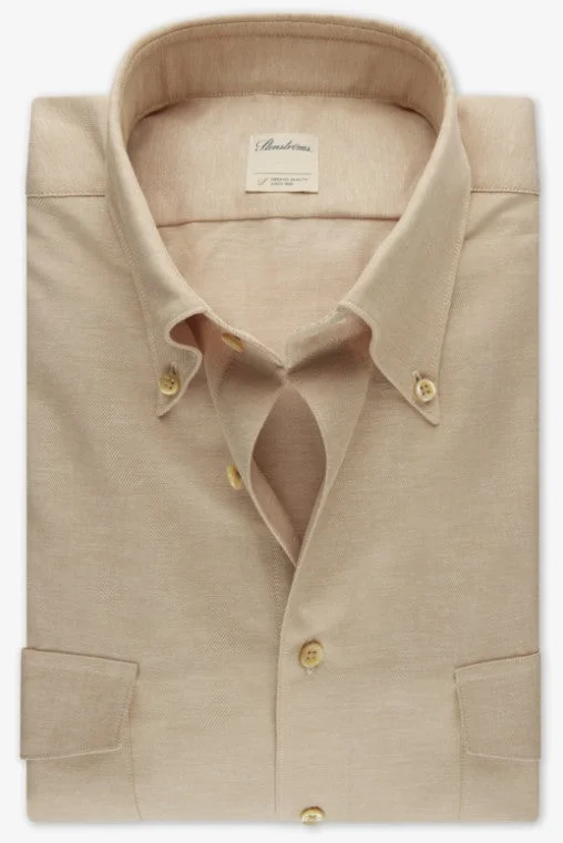 ID24335-Stenstroms Military Pocket Light Beige Shirt