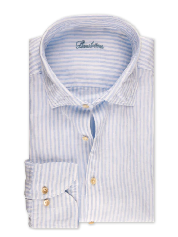 ID24347-Stenstroms Sky Linen Stripe Shirt