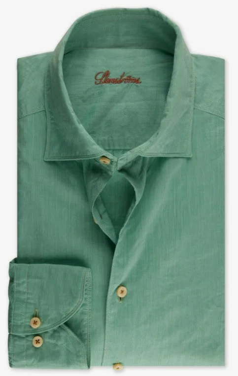 ID24351-Stenstroms Green Washed Poplin Shirt