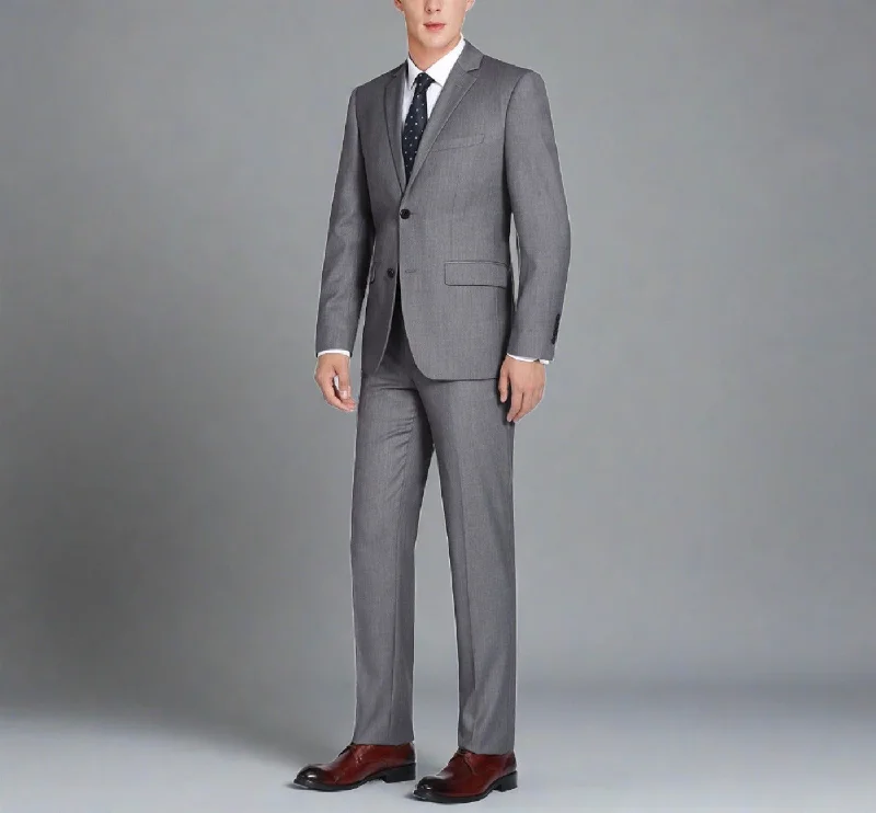 Super 140s Wool 2-Button CLASSIC FIT Suit in Dark Grey (Short, Regular, and Long Available) by Renoir