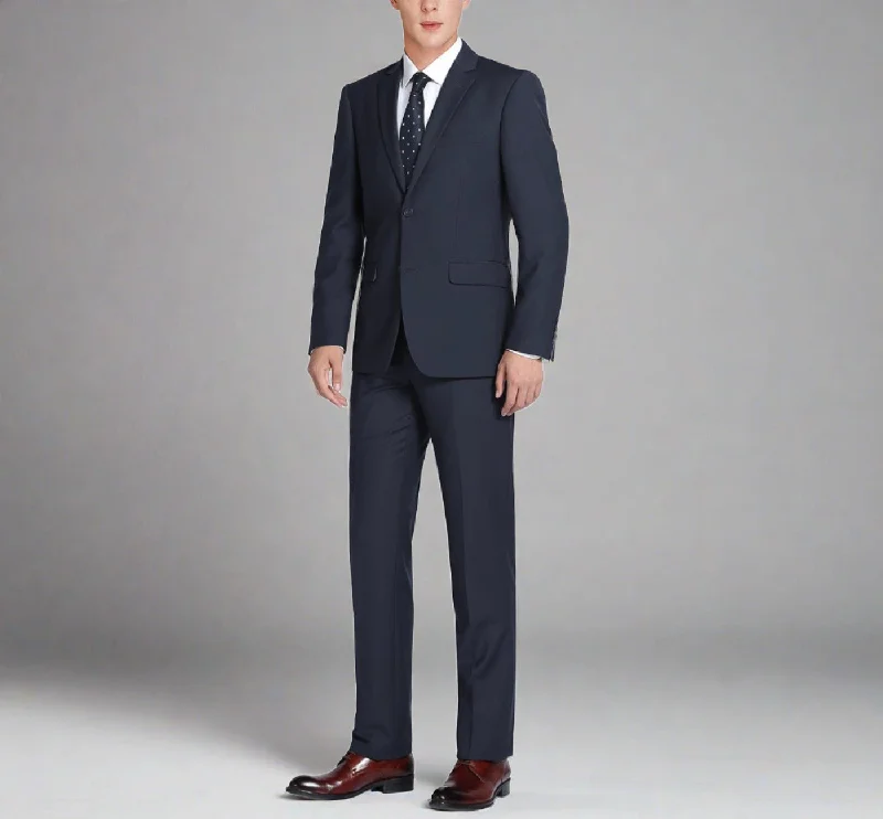 Super 140s Wool 2-Button CLASSIC FIT Suit in Dark Navy (Short, Regular, and Long Available) by Renoir