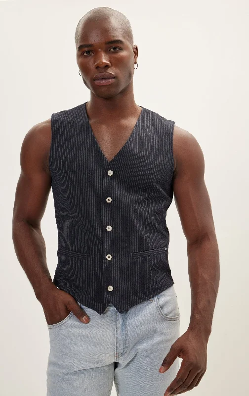 Five Button Navy Vest