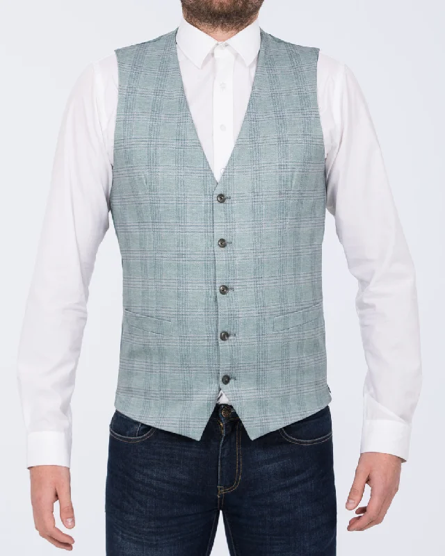 Skopes Montalvo Slim Fit Tall Waistcoat (light green check)