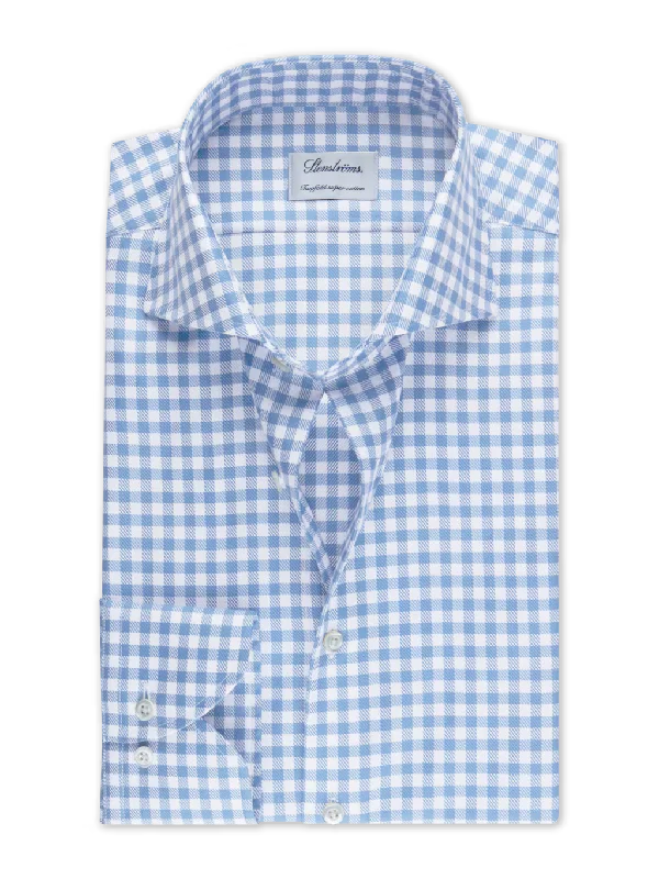 Stenströms - Gingham Dress Shirt - Sky Blue